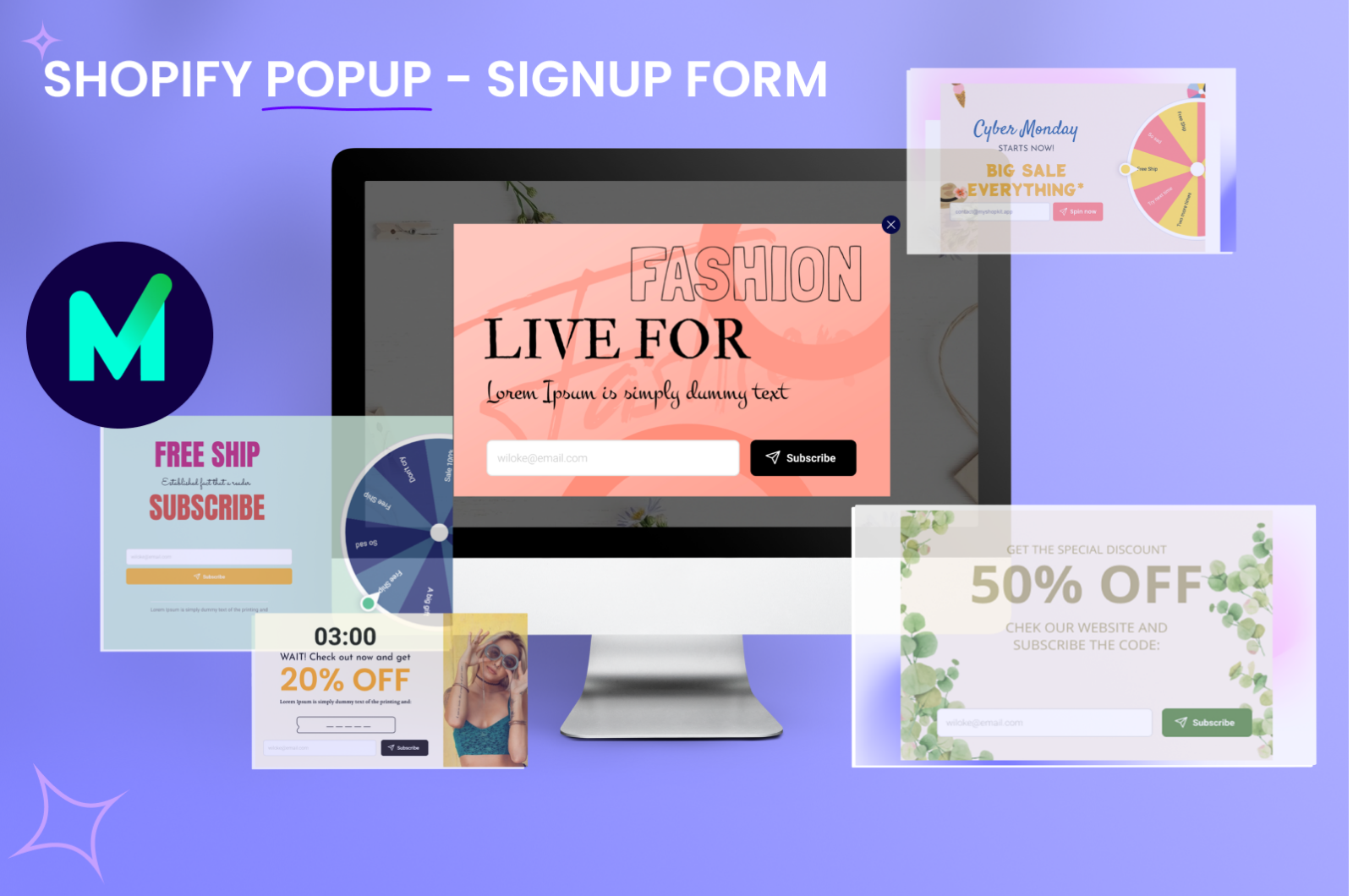 Shopify popup signup form MyShopKit - Ecommerce Solution
