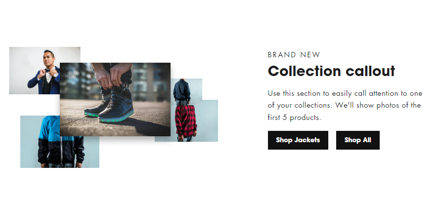 Motion theme Shopify collection callout MyShopKit - Ecommerce Solution