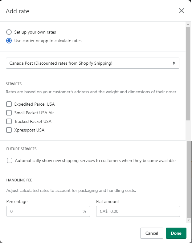 Add shipping rate using carrier MyShopKit - Ecommerce Solution