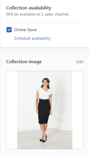 Collection availability and collection image MyShopKit - Ecommerce Solution