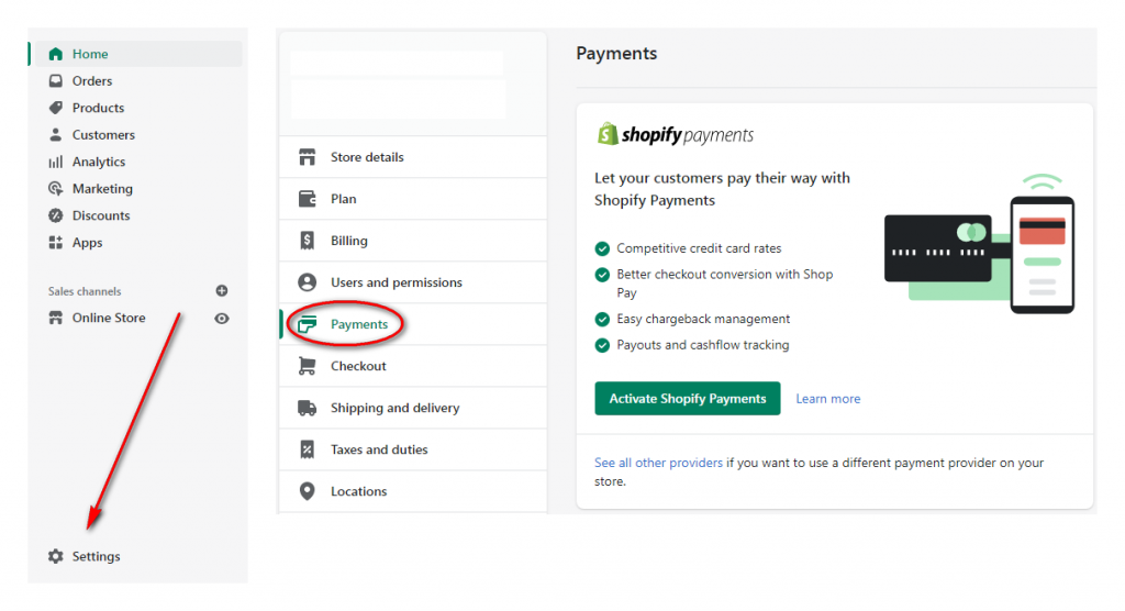 How to set up payment in Shopify MyShopKit - Ecommerce Solution