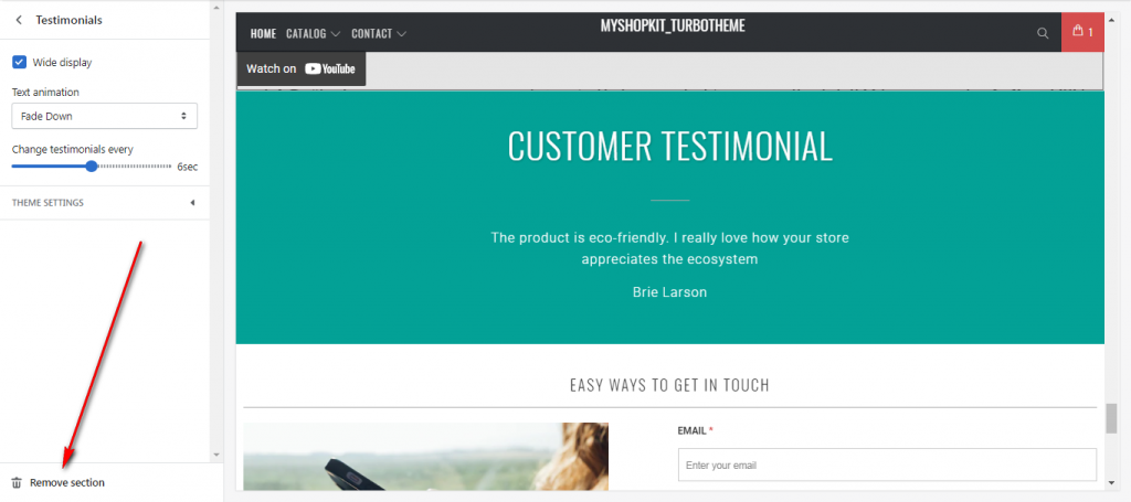 Remove customer reviews from Shopify Turbo theme MyShopKit - Ecommerce Solution
