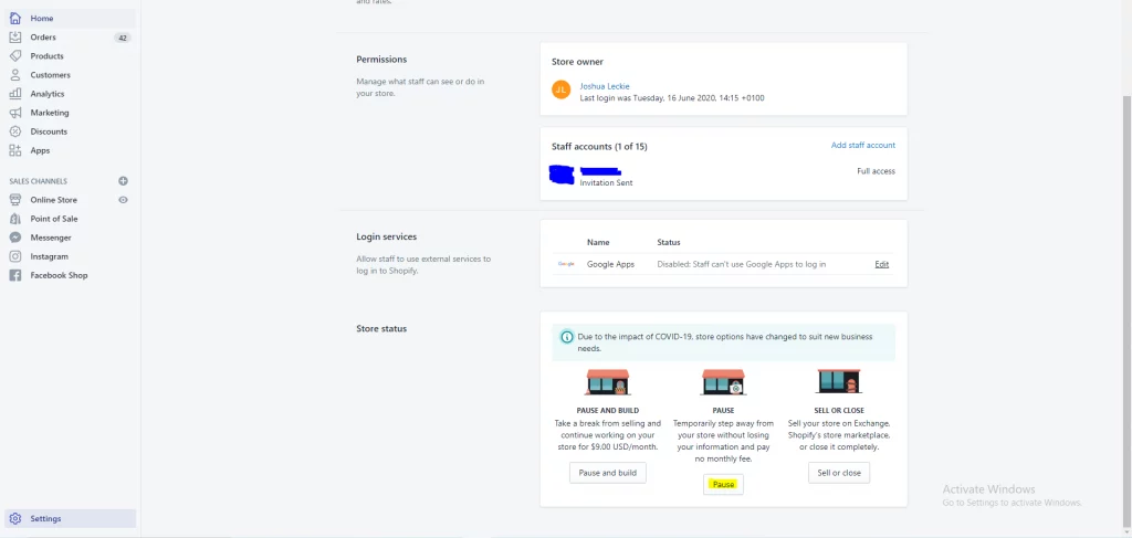 How to pause Shopify store 2 MyShopKit - Ecommerce Solution