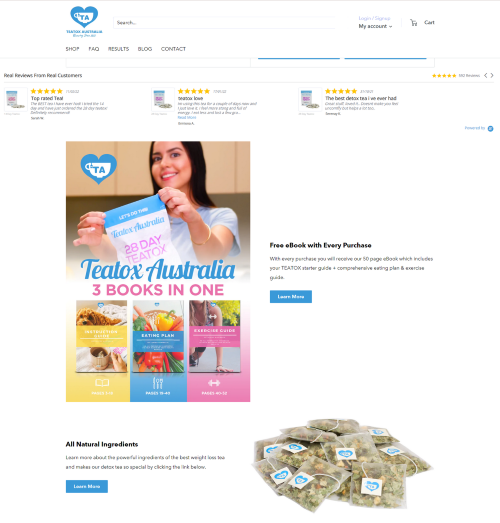 Teatox reviews and ebook MyShopKit - Ecommerce Solution