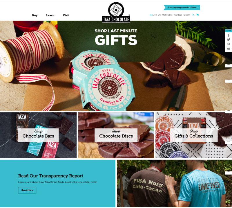 Taza chocolate homepage MyShopKit - Ecommerce Solution