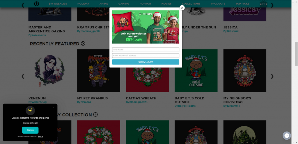 TeeFury popup MyShopKit - Ecommerce Solution