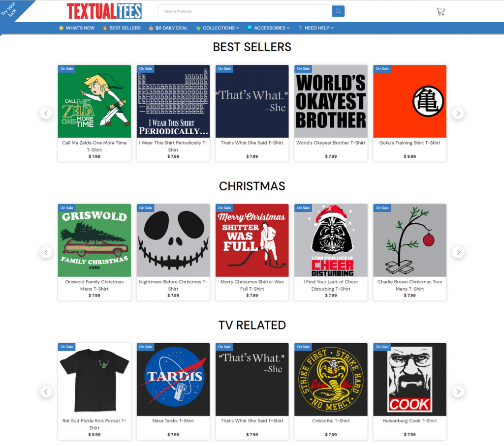 Texttualtees collections MyShopKit - Ecommerce Solution