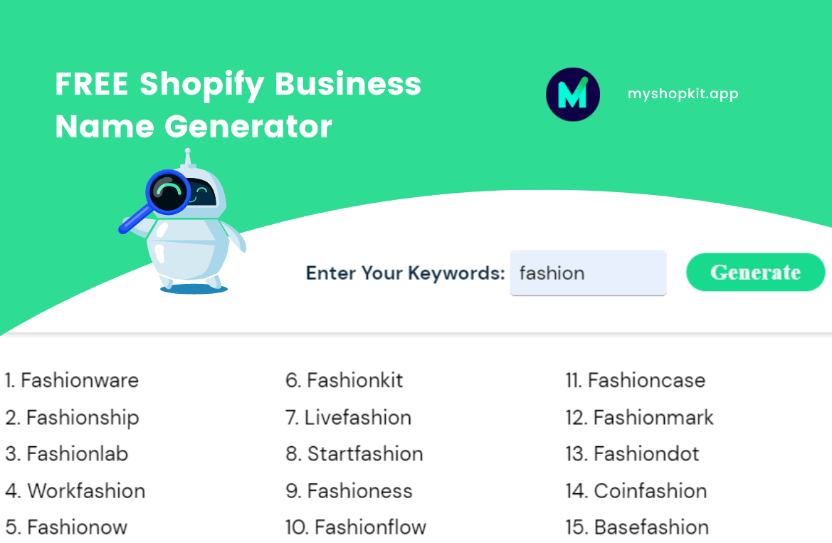 FREE Shopify Business Name Generator 