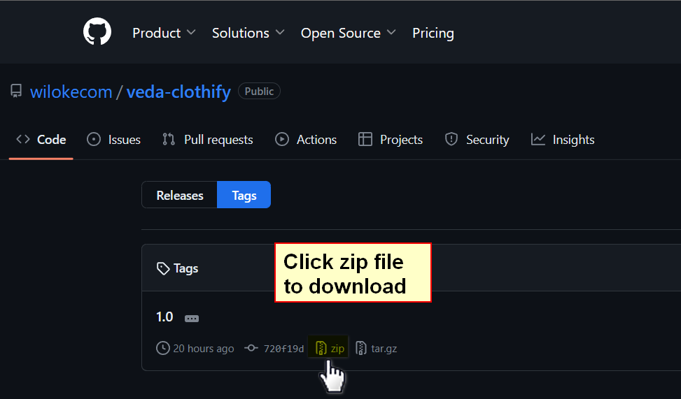 Click zip file to download Clothify MyShopKit - Ecommerce Solution