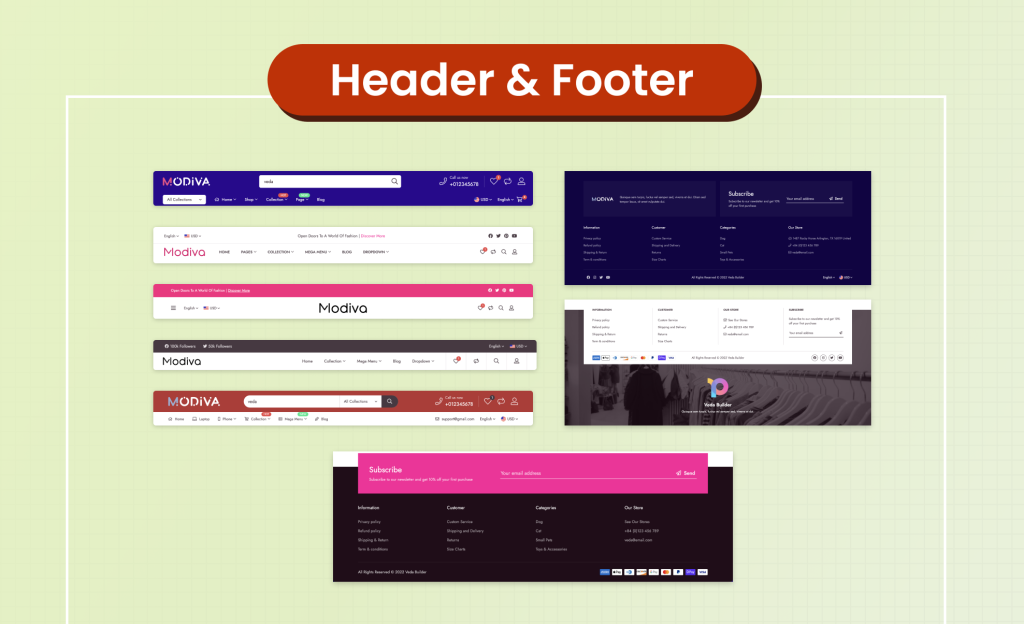 Header Footer MyShopKit - Ecommerce Solution