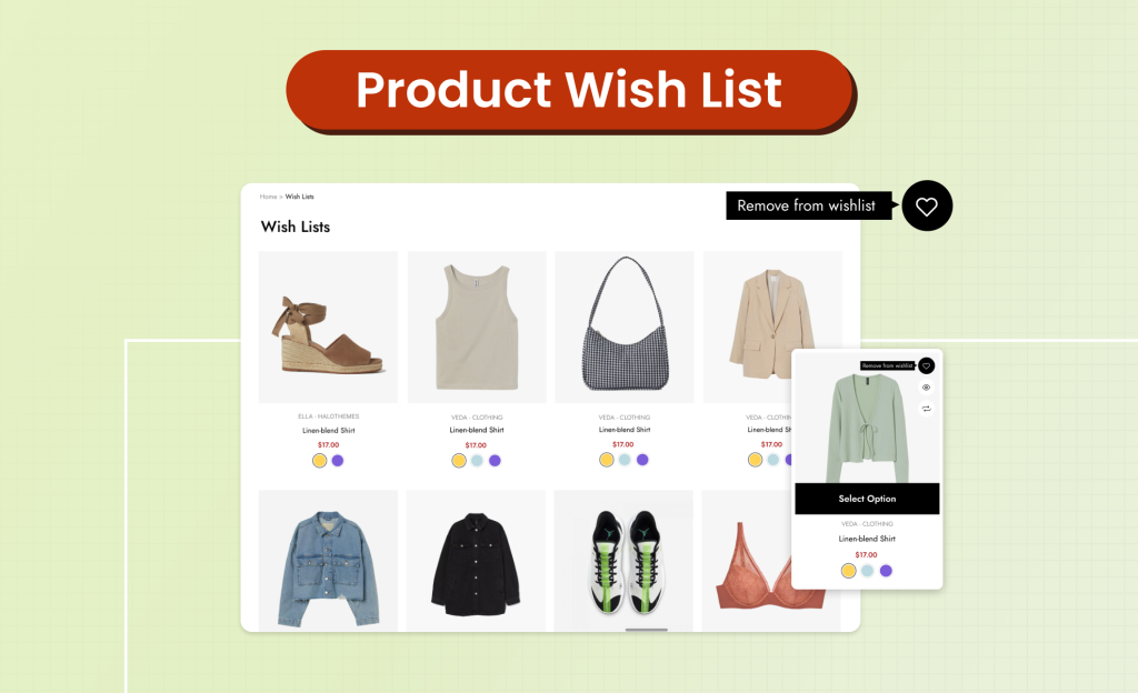 Product Wish List MyShopKit - Ecommerce Solution