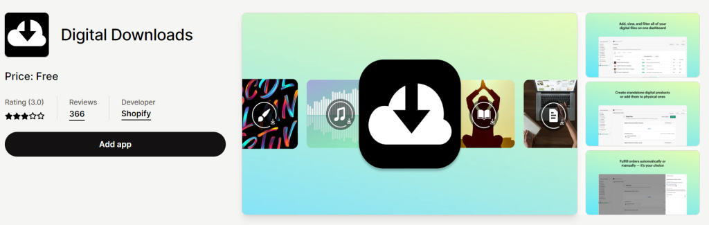 Digital Downloads Shopify app MyShopKit - Ecommerce Solution
