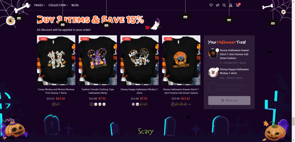 shopify halloween store bundle buy discount