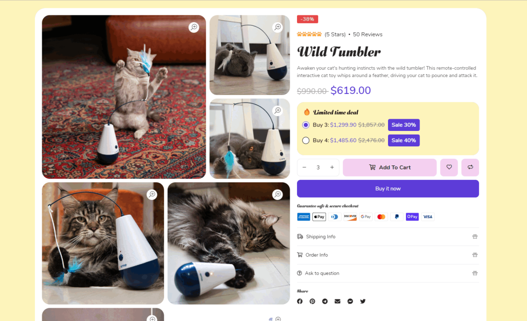 shopify pet store examples by Veda Builder