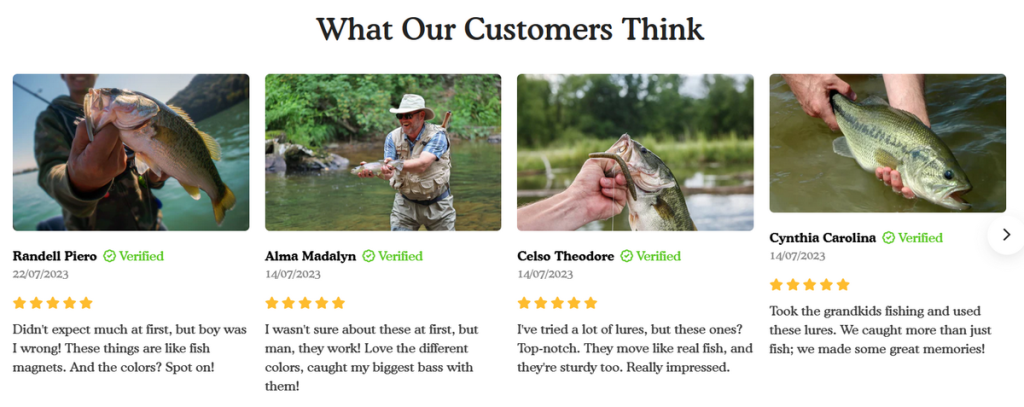 reviews fishing shopify store
