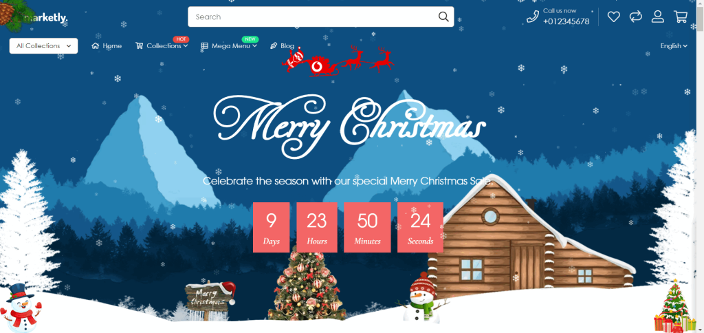 Christmas parallax banner MyShopKit - Ecommerce Solution