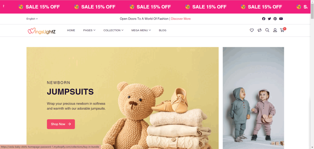 Shopify-baby-store-homepage